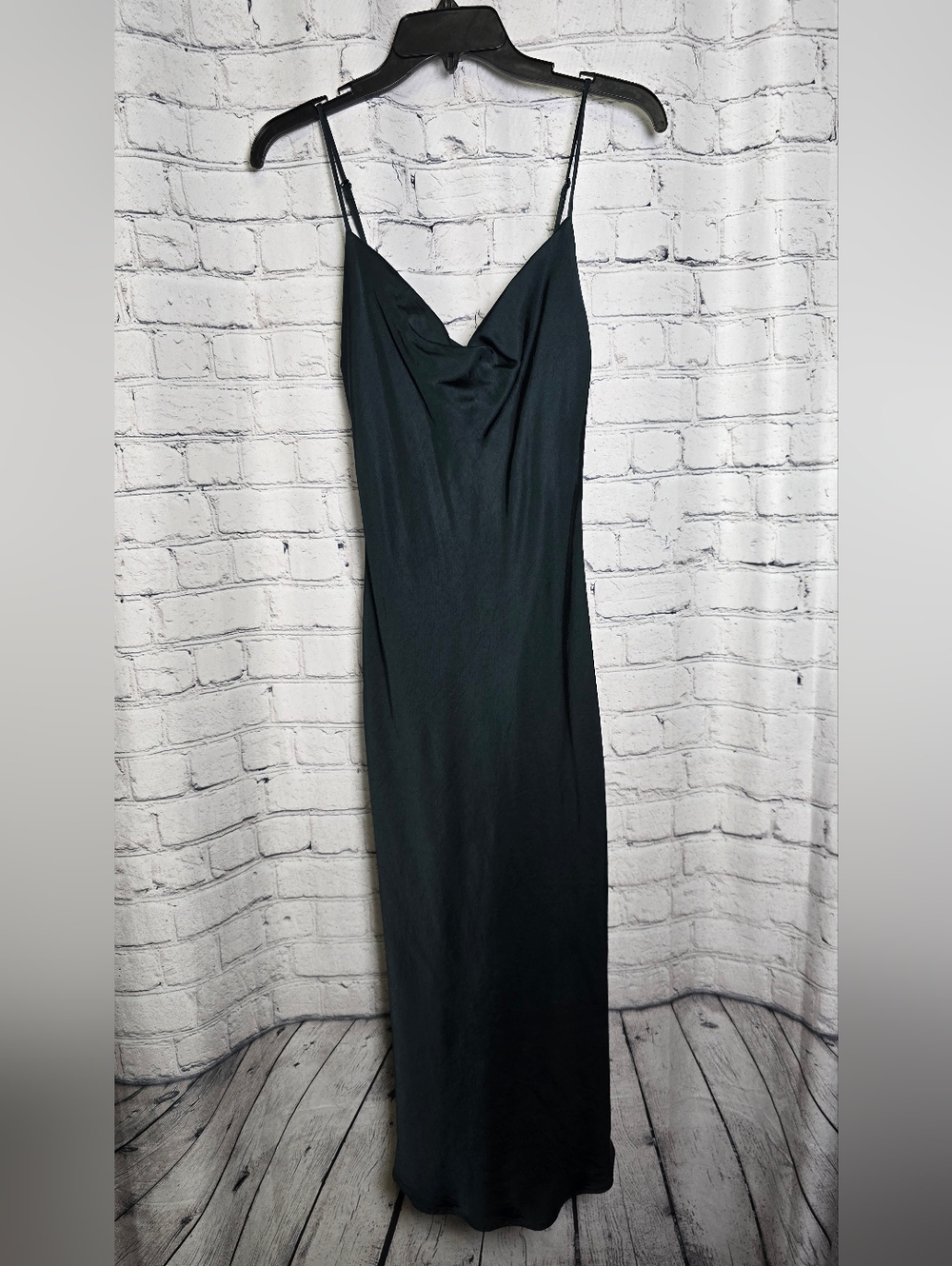 Zara Dark‎ Emerald Green Slip Maxi Dress - Classic Spaghetti Strap Size XS